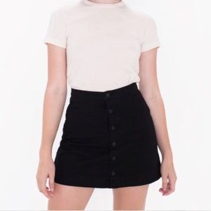 American Apparel Black Button-up Denim Skirt